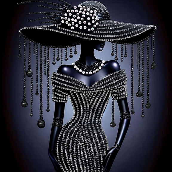 Elegant Lady Special Shaped Diamond Art Painting Kit for Adults Beginners,5D DIY Gown Lady Crystal Rhinestone Gem Art,Partial Drill Diamond Pearl Painting for Home Wall Decor 30 30cm