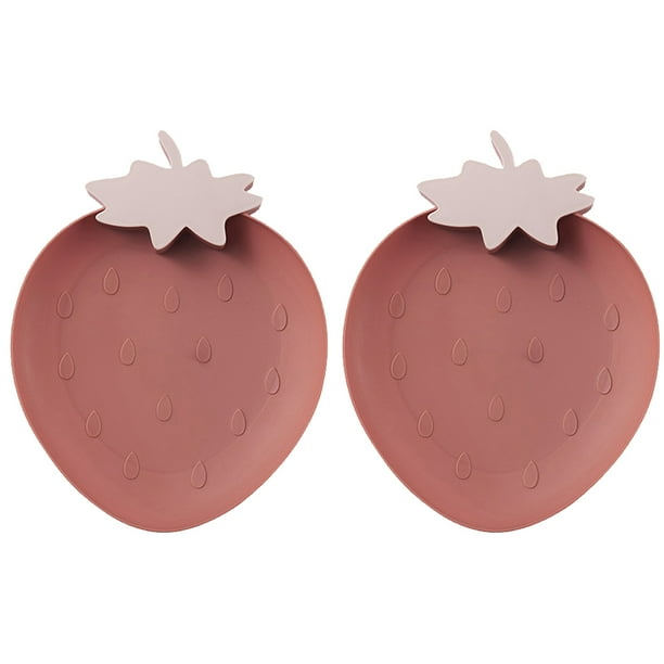 Bandejas de plástico de fresa, platos para aperitivos, cuencos de cocina, paquete de 2 platos de plástico para servir platos, bandeja de comida, bandejas decorativas para servir dulces, frutas, postres, ensaladas, platos para el hogar, bodas, fiestas MFZFUKR CPB-DE-WX250-5