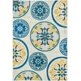 thumbnail image 1 of Unique Loom Moderne Collection Sculptée Tapis d'Intérieur et d'Extérieur Flatweave Transitionnel Floral, 4 x 6 Pieds, Ivoire/tache, 1 of 2
