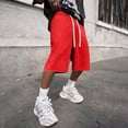 thumbnail image 4 of Hsovts 2026 Men's Baggy Sweat Shorts Lightweight Under Knee Casual Drawstring Y2K Shorts Loose Fit Gym Shorts Hot Pink M, 4 of 6