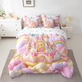 thumbnail image 2 of Erosebridal Colorful Castle Bedding Sets Queen Size,Rainbow Cloud Print Comforter Sets with Sheets,Fairy Style Bed in a Bag Queen Size For Princess,Breathable Room Decor Reversible,7-Piece, 2 of 6