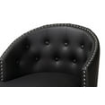 thumbnail image 5 of Baxton Studio Theron Mid-Century Transitional Black Faux Leather and Espresso Brown Finished Wood 2-Piece Swivel Counter, 5 of 7