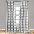 thumbnail image 5 of Ambesonne Ethnic Curtains, Tribal Sqaures Pattern, Pair of 28"x63", Black and White, 5 of 5