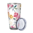 thumbnail image 2 of KLL Colorful Flowers Print 40oz Stainless Steel Insulated Car Cup with Spillproof Lid - Keep Your Drink Hot or Cold on the Go-Straw Three-piece Set, 2 of 8