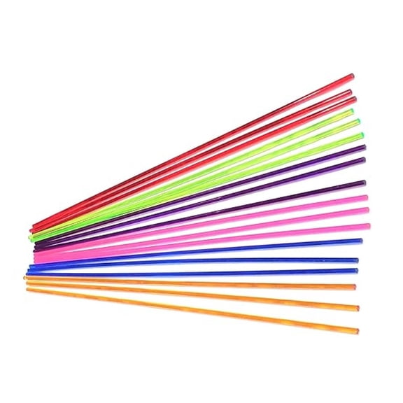 18 Rods x 6 Different Colors of 1/8" inch Diameter Clear Translucent Acrylic Plexiglass Rods Pink, Blue, Green, , Amber, Red