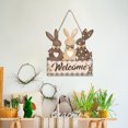thumbnail image 5 of HOARBOEG 2025 Easter Bunny Wooden Door Hanger Spring Decoration Floral Pattern Front Door Sign For Home Party Festive Holiday Decor, 5 of 5