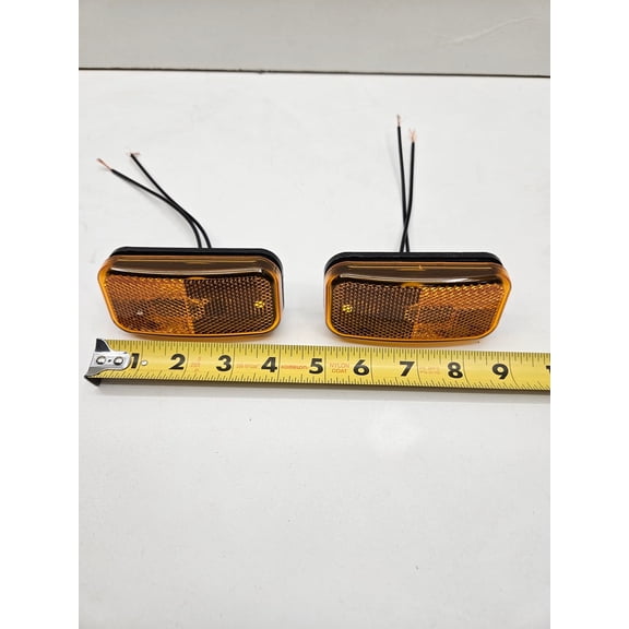 (2) 4" Amber Incandescent Side Marker Clearance Lights Trailer Camper RV Lights
