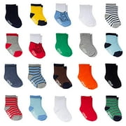 Little Me 20-Pack Newborn Baby Infant  Toddler Boys Socks, 0-12/ 12-24 Months, Assorted Size Pack