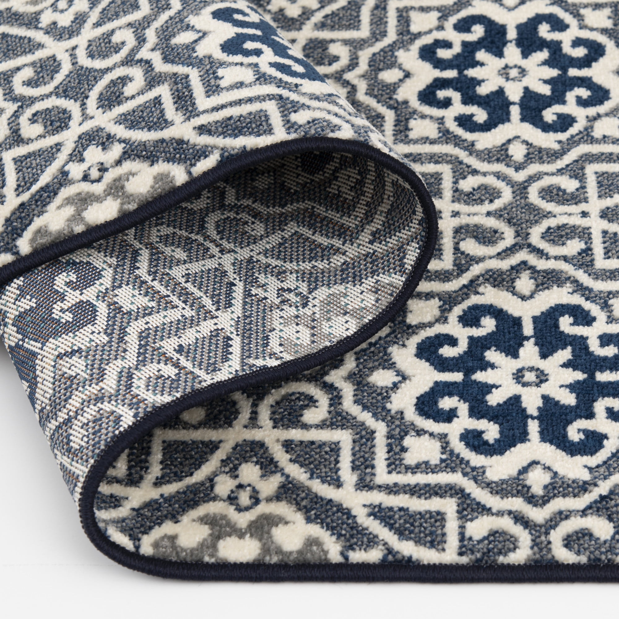 Loomaknoti Terrace Tropic Kidore 4' x 6' Geometric Indoor/Outdoor Area Rug , Blue/White