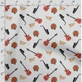thumbnail image 3 of Soimoi Musical Instruments Printed,Cuddle Minky Fabric, Sewing Fabric by The Yard 56 Inch Wide,Decorative Plush Soft Fabric, Baby Garments, Toys and Blankets, Orange, 3 of 5