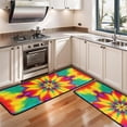 thumbnail image 3 of Kitchen Rugs Sets Of 2,Tie Dye Colorful Flower Pattern Anti Fatigue Kitchen Mat Rugs Non Slip Washable,Decorative Kitchen Floor Mats for Kitchen,Sink,Laundry,17"x47"+17"x47", 3 of 5