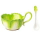 thumbnail image 1 of Cuenco de cerámica for servir, cuenco con manivela y cuchara, cuenco de postre for ensalada de frutas verdes, 1 of 7