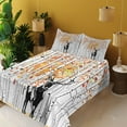 thumbnail image 4 of Ambesonne Deer Fitted & Top Sheet Set with Shams, Trees Foliage Wilderness, Orange Green and White, 4 of 8