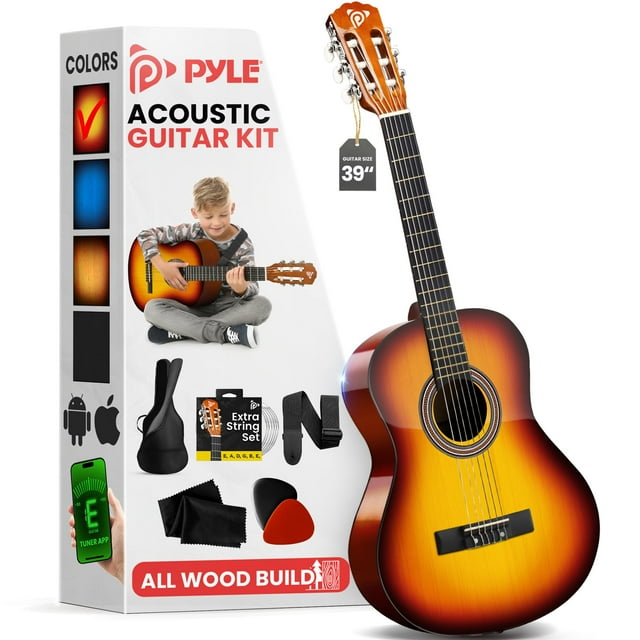 Guitarra acústica Pyle Beginner 4/4 de tamaño completo para adultos 39