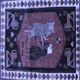 thumbnail image 1 of Ahgly Company Machine Washable Indoor Square Animal Blue Traditional Area Rugs, 6' Square, 1 of 4