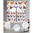 thumbnail image 2 of Modern Butterfly Swag Curtains for Living Room/Bedroom Windows, Spring Summer Watercolor Rustic Kitchen Curtains and Valances Set 36 Inch Length, Light Filtering Swags Valance Curtain Panels, 2 of 5