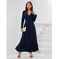 thumbnail image 5 of Women Long Sleeve Loose Plain Evening Maxi Dress Casual Long Dresses with Pockets, 5 of 9