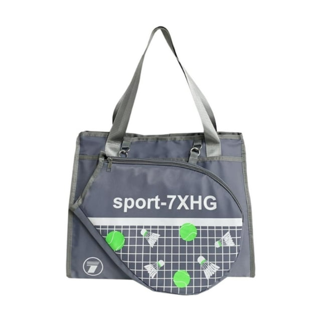 Bolsa de bádminton de tela Oxford para fitness, deporte, gran capacidad, para raquetas de hombro Gris