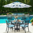 thumbnail image 3 of Abble Outdoor 9ft Patio Umbrella with Crank Handle and Push Button Tilt, Outdoor Market Umbrella with 8 Ribs, Printed Patio Umbrella, 3 of 9