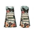 thumbnail image 7 of Yiaed Vintage Art Butterfly Flower Print Women's Sleeveless Dress, Loose Fit Summer Dress, Casual Sleeveless Dress for Women, 7 of 7