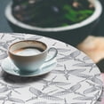 thumbnail image 3 of Ambesonne Bird Print Fitted Round Tablecloth, Soft Pattern of Cranes, 36"- 40" Diameter, Off White and Pale Blue, 3 of 5