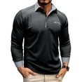thumbnail image 2 of BLVB Men's Long Sleeve Shirts Casual Loose Athletic Work Business Button down Collared Lightweight Tops Blouse Black, 2 of 5