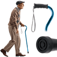 thumbnail image 2 of Medline Offset Walking Cane, Gel Grip, 29-In to 38-In Adjustable Height, 300 lb Weight Capacity, Aluminum, Blue, 2 of 7
