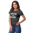 thumbnail image 2 of Inkmeso Crew Neck Mom Wow Graphic Tshirt Short Sleeve Women Cotton Tee Casual, 2 of 9