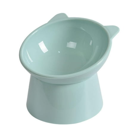 Ceramic Cat and Dog Food Containers with Raised Design for Whisker Fatigue Versatile Pet Food and Water Bowl suitable for Senior Dogs and Cats,5.31X4.52X3.14 inch,Sky Blue
