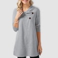 thumbnail image 2 of Camiseta informal de manga larga con botones para mujer - Tejido transpirable - S-XXL, 2 of 6