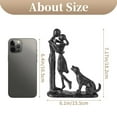 thumbnail image 4 of Sziqiqi Handmade Iron Couple & Dog Statue: Timeless Black Metal Art Piece for Bookshelf Mantel, Romantic Gift for Her 7.2”, 4 of 8