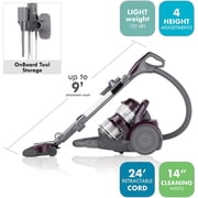Kenmore 22614 Pet Friendly Lightweight Bagless Compact Canister Vacuum with Pet Powermate, HEPA, Extended Telescoping Wand, Retractable Cord and 2 Cleaning Tools-Purple