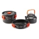 thumbnail image 1 of Utensilios de cocina al aire libre Camping Cocinar Pot Situación de utensilios de cocina Kit Portátil plegable Mango aislado Pan Backpacking Hervidor de agua Naranja 3 piezas sidaley OD003503-01B, 1 of 7