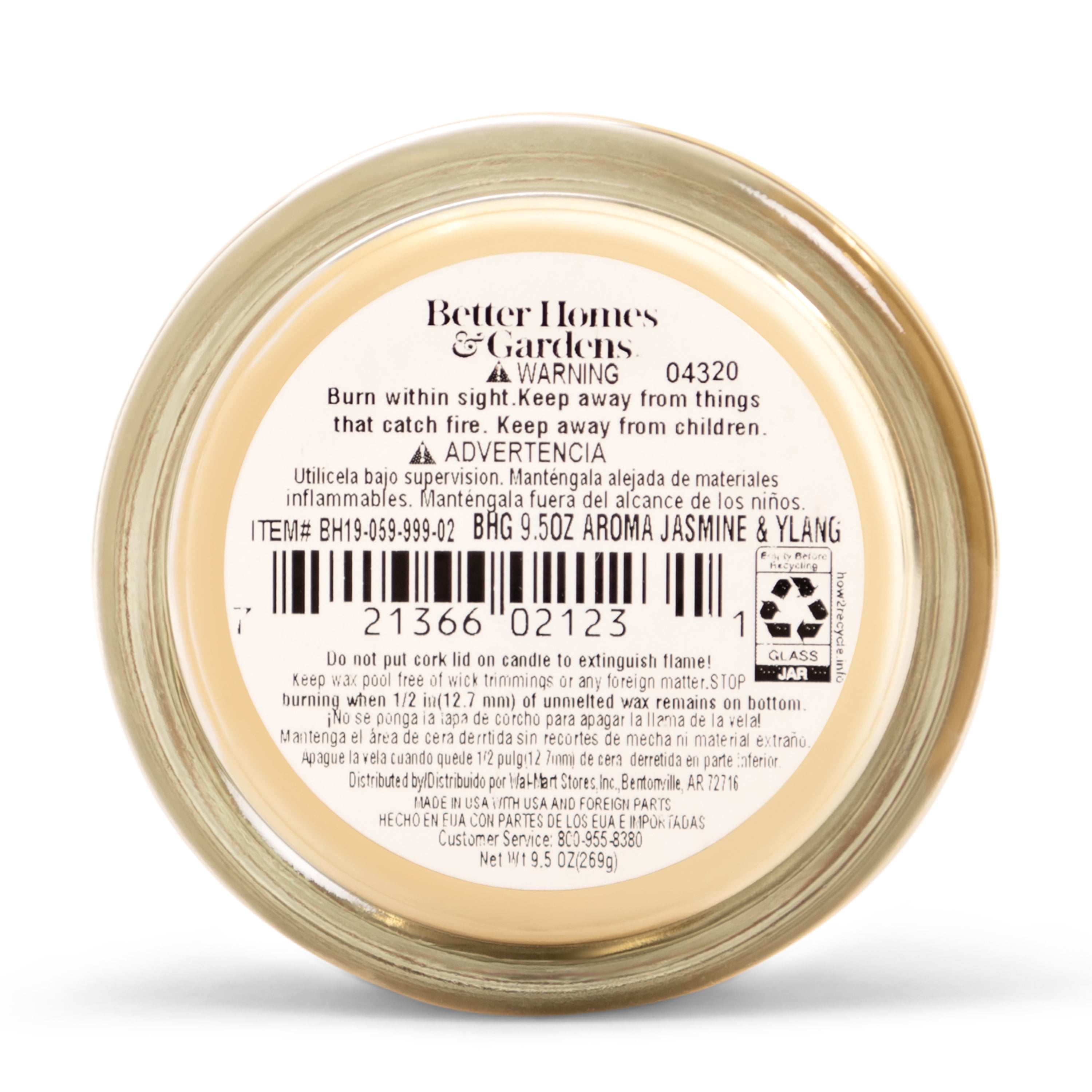 Better Homes & Garden Jasmine & Ylang Ylang Aromatherapy 9.5oz Jar Candle, Yellow