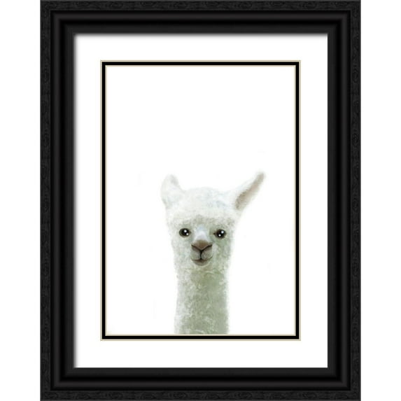 Uppsala Studio 14x18 Black Ornate Wood Framed with Double Matting Museum Art Print Titled - Llama