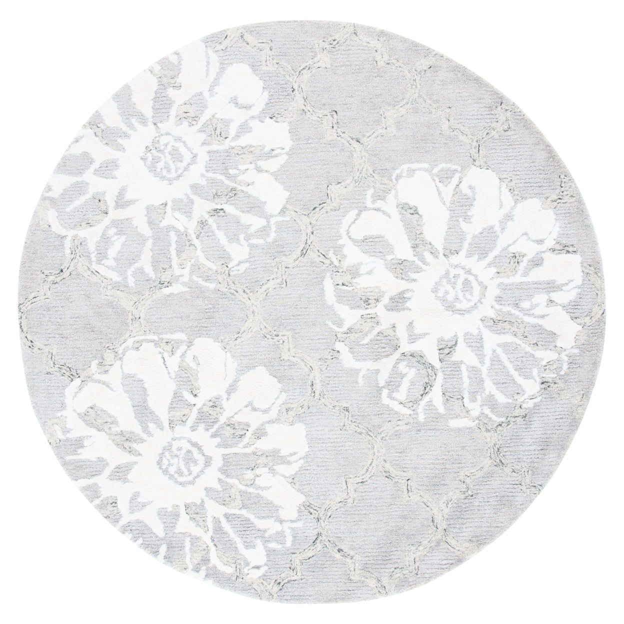 SAFAVIEH Glamour Jaye Floral Area Rug, Silver/Ivory, 4' x 6'
