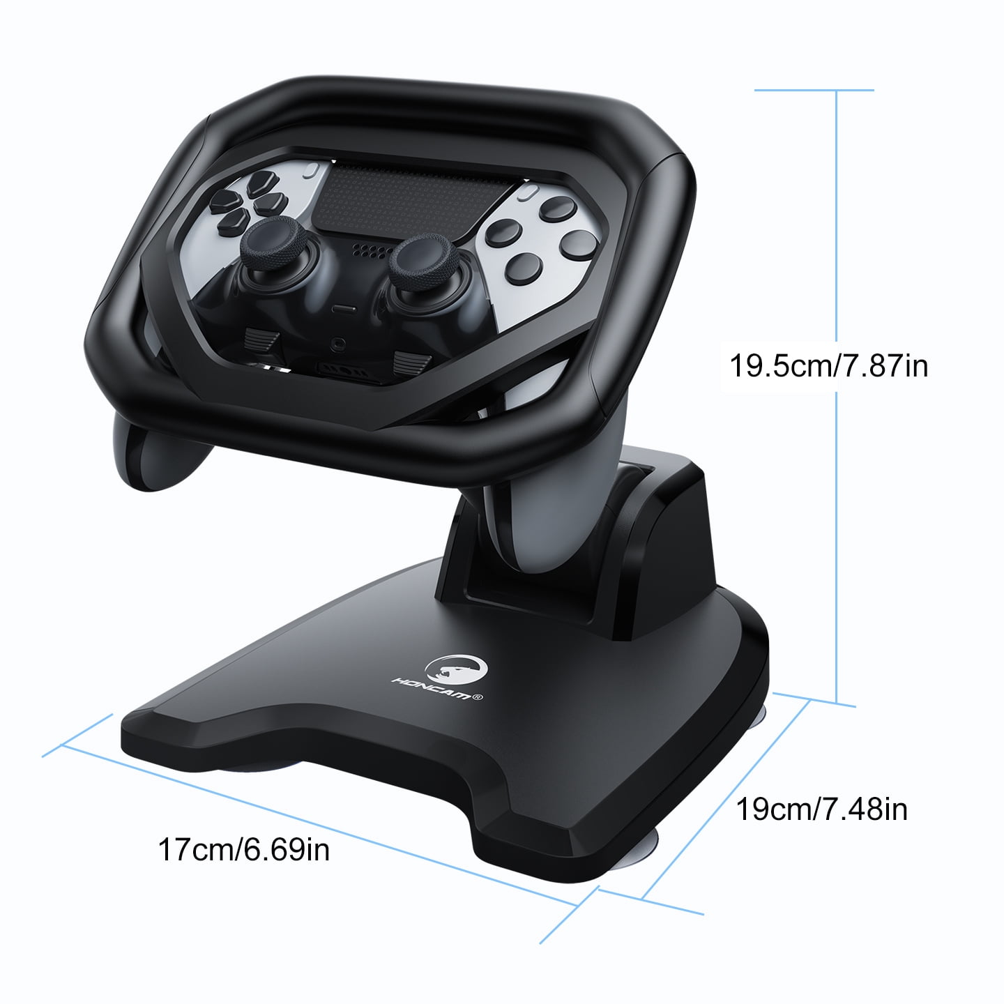 HONCAM PS5 Gaming Racing Wheel Stand for PS5/PS5 Elite Controllers,Steering Wheel Stand with 4 Table Suction Cup for PlayStation 5 Dualsense Controller,More robust and dependable for Immersive Game
