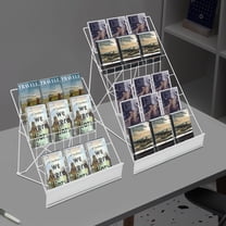 Table Book Rack 4&6 Tier Wire Countertop Rack Literature Magazine Holder Display