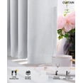 thumbnail image 2 of 100% Blackout Linen Textured Curtains, Thermal Insulated & Noise Reducing, Energy Saving, Set of 2 Panels, 55x63”, White, 2 of 5