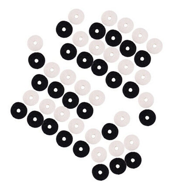 10 Pcs Felt Washers For Guitar Strap Buttons Strap Pins - Black And White Black Shenzhuyue