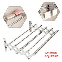 Wall Mounted Stainless Steel Laundry Drying Rack, Retractable Clothes Hanger Rack for Bathroom