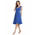 thumbnail image 5 of New Women V-Neck Sleeveless Solid Fit and Flare Casual Dress HFON, 5 of 7