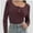 wine red, variant on Womens Long Sleeve Shirts Going Out Fall Clothes Casual Tops Ribbed Knit Blouses Fashion Trendy