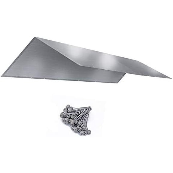 10'X20' Silver Replacement Carport Canopy Carport Top Cover for Garage Shelter, w/Ball Bungees, Cover ONLY$$Garden & Patio