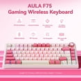 thumbnail image 2 of Teclado Gamer Inalámbrico AULA F75 75% con RGB - Rosa, 2 of 8