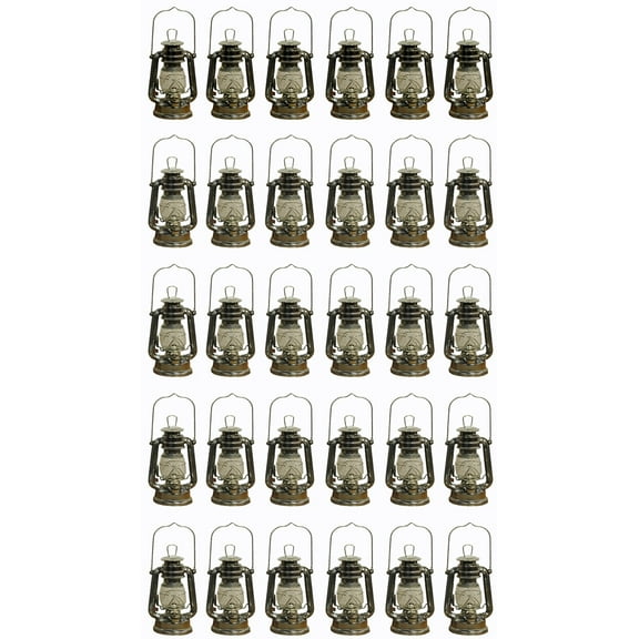 Lot of 30 - 8 Inch Silver Hurricane Kerosene Oil Lantern Hanging Light / Lamp