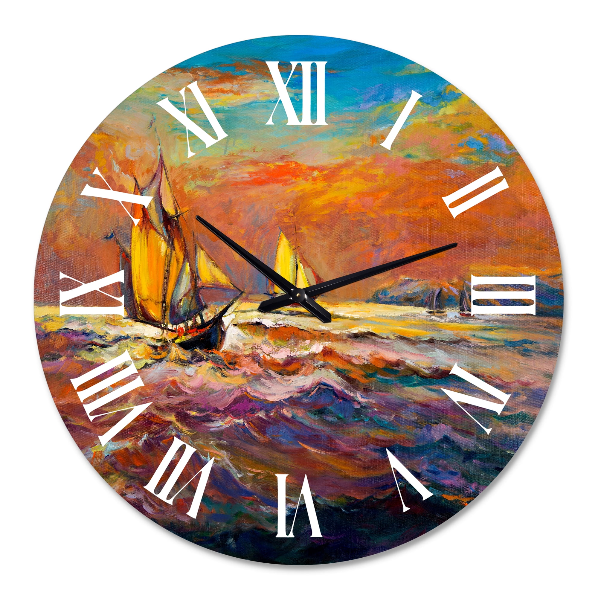 Designart 1 in Quartz Coastal Wall Clock