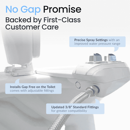 LUXE Bidet NEO 320 Plus – Warm Water Bidet Attachment, EZ-Lift Hinges, 360° Self-Clean (Chrome)