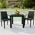 thumbnail image 2 of LeisureMod Dining Arm Chair in Polypropylene with Weave Design Lightweight and Stackable Indoor and Outdoor Use for Modern Home, Patio, Backyard, Living Room Mace Collection Set of 2, 2 of 9