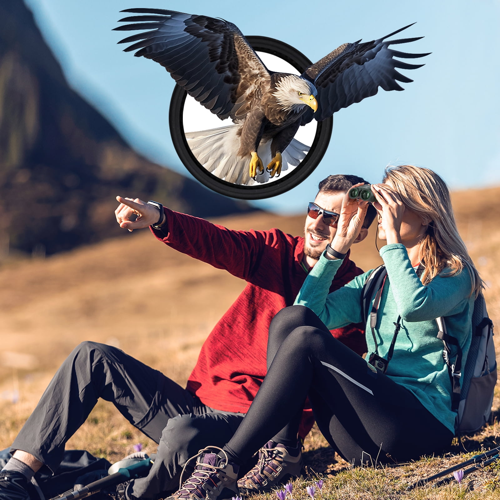 BEBANG 12x25 Binoculars for Kids Adults, BAK4 Lenses Small Binoculars Compact with Low Light Vision, Binoculars for Bird Watching Camping Sports